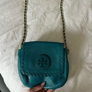 Tory Burch Marion Teal Crossbody Bag